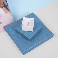 Cajas de Embalaje de Joyería de Papel Azul Brillante con Logotipo Personalizado de Sunny Pack, Juego de Cajas de Embalaje con Tapa y Base