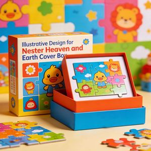 Customized Baby Mother Cartoon Educational Grey Board Paper Jigsaw Puzzle Toy <b>Box</b> 501~1000 Pieces <b>Large</b> Pieces for 2 4 Years - Product Image 1