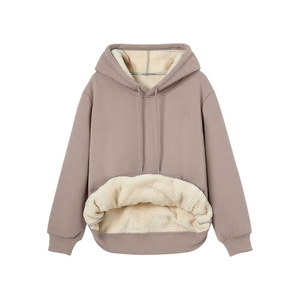 Sweat à capuche doublé en sherpa |   Sweat-shirt en polaire ultra chaud avec intérieur en fourrure douce pour l'hiver, vêtements décontractés et personnalisation de la marque - Product Image 1