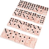 Jeu de dominos en marbre rose fait à la main pièces d'échecs du Mexique pour joueurs habiles boîte 6.5in H X 2.4in W X 2.7in D dés