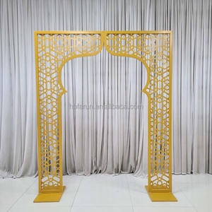 Panel <span class=keywords><strong>de</strong></span> Fondo Arqueado Blanco Moderno con Diseño Nuevo <span class=keywords><strong>de</strong></span> Fábrica FURUN, Marco <span class=keywords><strong>de</strong></span> Flores Talladas, Pantalla Metálica para Decoración <span class=keywords><strong>de</strong></span> Eventos y Bodas - Product Image 6