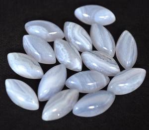 Lot de 5 cabochons en agate bleue naturelle de 5x10mm, forme marquise, pour la fabrication de bijoux, pierres de fin de série, Inde - Product Image 4