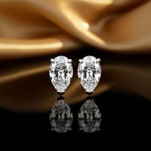 E2242 Orecchini in oro bianco con diamanti taglio a pera, diamanti naturali, gioielli da donna in stile classico - Product Image 2