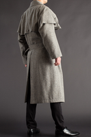 Manteau à revers pour hommes Costume décontracté en laine avec doublure Manteaux longs Cape à simple boutonnage Vêtements pour hommes Pardessus