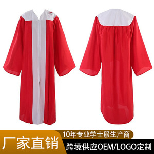Robe Religieuse Européenne Unisexe Rouge et Blanche, Costume de Prêtre d'Église, Robe de Scène avec Épaulettes, en Fibre de Polyester - Product Image 5