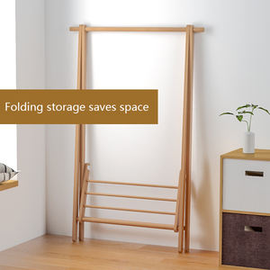 Porte-manteau en bois massif en forme de police de hêtre, cintre de sol Simple pour vêtements, chapeau autoportant, décoration de la maison, dortoir, montage facile - Product Image 4