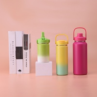 Botella de Agua de Acero Inoxidable de Boca Ancha con Tapa Personalizada, Aislada al Vacío, Reutilizable, para Viajes, con Etiqueta Privada, Logotipo Personalizado, OEM, ODM