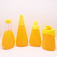 Botol Saus Plastik Food Grade MAYSURE 8oz 250ml untuk Kecap, Permen & Cokelat dengan Tutup Ulir, Dapat Digunakan Terbalik