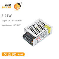 Alimentation électrique BLD 24W à sortie unique pour caméra intérieure, éclairage de fenêtre de placard, 12V 24V