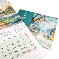 Grand calendrier suspendu en spirale A4 A3 A2 personnalisé Impression de calendrier mural