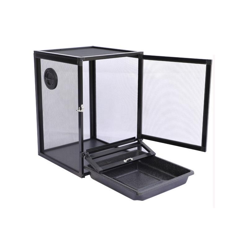 爬虫類ケージ 60×40×40 メッシュ アクリル扉 カメレオン ケージ ペット