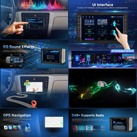 Autoradio Android Podofo Double Din 7'' 2+64G avec Carplay/Auto sans fil, Bluetooth, GPS, FM pour VW BORA/POLO/PASSAT, vente en gros OEM/ODM