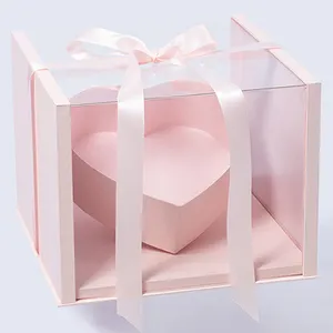 Bouquet verpackung geschenk Box Panorama liebe geschenk box Neue transparent deckel für Liebhaber auf Chinesischen Valentinstag