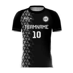 High Quality Original Men Black Soccer Jersey 100% Polyester Club Soccer Uniform Football Shirts