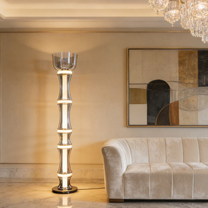 Nordic unico Stand lampada da terra <span class=keywords><strong>luce</strong></span> decorativa per la casa Hotel Lobby lampada da terra in vetro per soggiorno arredamento di lusso - Product Image 4