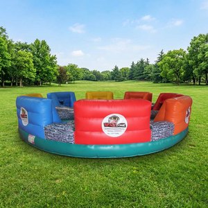 Pista de Obstáculos Inflable Gigante con Temática de Hipopótamos, Juego Deportivo Interactivo de PVC Premium Resistente para Adultos y Niños, Ideal para Cumpleaños - Product Image 1