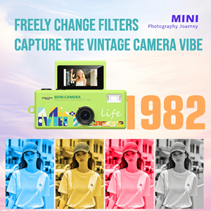 กล้องดิจิตอลขนาดพกพาแบบใหม่ 1080P HD สไตล์เรโทรคลาสสิก พร้อมพวงกุญแจตกแต่ง หน้าจอพลิกได้ ไฟฉาย และสีสันหลากหลาย - Product Image 2