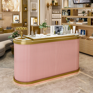 Mall Island <span class=keywords><strong>Display</strong></span> <span class=keywords><strong>Counter</strong></span> & Cabinet mit LED-Licht Mehr schicht ige Beauty Cosmetics & Nail Products Stand Modern Octagon Shape - Product Image 5