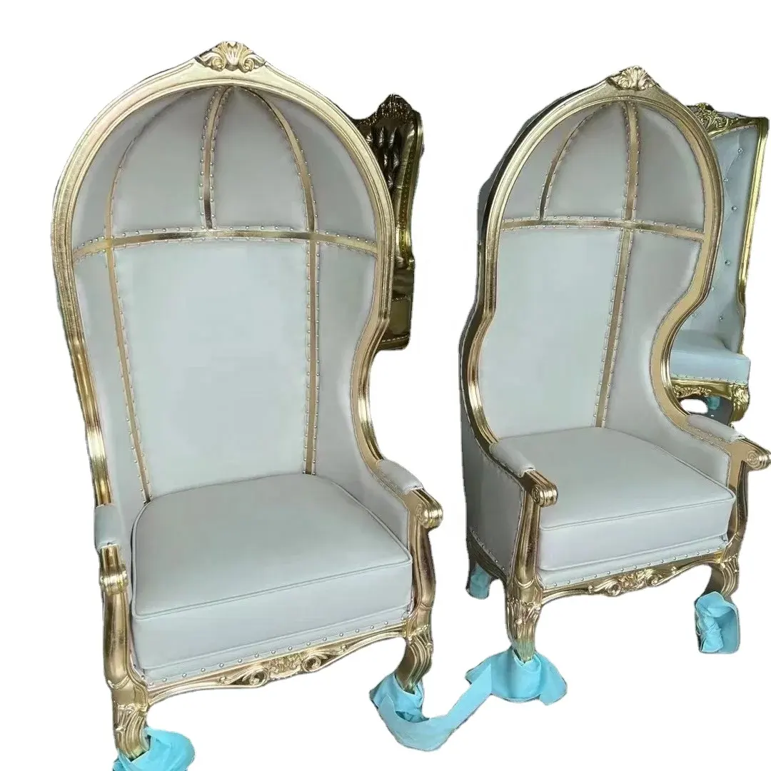 Guangdong Fábrica Antique Branco/Preto Madeira Rei Trono BirdCage Cadeira para Hotel Mobiliário Comercial Villa Hall e Uso de Jantar