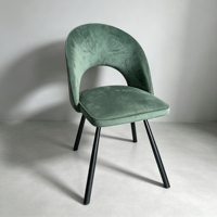 Chaises de salle à manger modernes avec pieds chromés, dossier haut, en tissu velours nordique rembourré