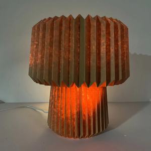 Lámpara de mesa de papel marrón de <span class=keywords><strong>Origami</strong></span> de estilo minimalista nórdico con Base E14, decoración de iluminación interior alimentada por CA - Product Image 2