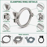 Collier de serrage sanitaire robuste sur mesure à trois pinces avec écrou à oreilles à trou transversal, raccord de tuyauterie personnalisé OEM