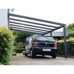 Abri voiture double extérieur robuste auvent de garage pour deux voitures abri de voiture en aluminium - Product Image 5