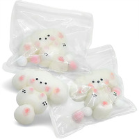 Peluches blanches chiot et lapin à grandes oreilles, jouets anti-stress à presser en TPR, jouets mignons à remontée lente et souple