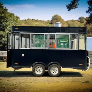 Luxe Multifunctionele Verkoopautomaat Grote Vierkante Mobiele Foodtruck Foodtrailer Voor Street Fast Food