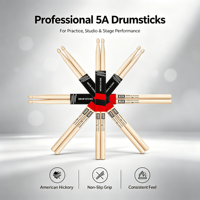 Baguettes de batterie MUSO 5A en hickory américain, pointe en bois, taille personnalisée, OEM ODM, vente en gros d'usine pour batteries acoustiques et électroniques