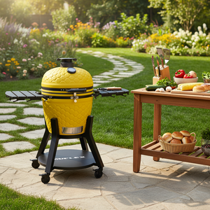 <span class=keywords><strong>Barbecue</strong></span> au <span class=keywords><strong>charbon</strong></span> de bois portable en céramique Auplex Kamodo XXL 22 pouces, moderne, haut de gamme, avec chariot et hauteur réglable pour l'extérieur - Product Image 1