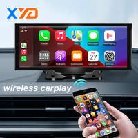 XYD kamera dasbor mobil layar ganda 1080p, kamera belakang nirkabel Carplay Dvr Android Auto dasbor mobil navigasi Gps