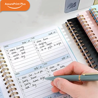 Agenda hebdomadaire A5 non daté à spirale, carnet de liste de tâches, suivi des habitudes, journal de buts, agenda simple, journal de bord, usage professionnel et bureautique, en PU et papier