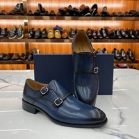 Chaussures habillées en cuir véritable pour hommes, style britannique, grandes tailles, avec boucle, pour le bureau, élégantes et tendance