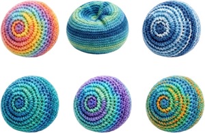 Disponibile: Divertente Footbag all'Uncinetto, Colori Assortiti, Palloni Morbidi Lavorati a Maglia per Bambini e Principianti - Product Image 4
