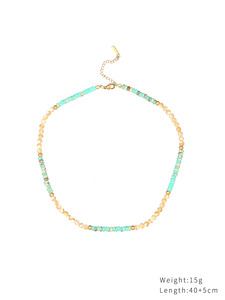 Ручной работы, изысканная простая цепочка на ключицу для девочек, незамысловатое ожерелье из натурального камня, ожерелье из хрусталя, колье из нержавеющей стали - Product Image 3