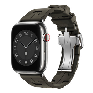 Correas de Silicona para Reloj H <span class=keywords><strong>Watch</strong></span> con Hebilla de Mariposa, Correa de Silicona para I <span class=keywords><strong>Watch</strong></span> Series 7/8/9/10/11 Ultra 3/<span class=keywords><strong>2</strong></span>/1 - Product Image 3