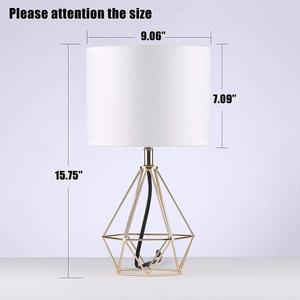 Tiết Kiệm Năng Lượng Phòng Ngủ Vải Bóng Râm Vàng Kim Loại Hiện Đại Dây Cơ Sở Giường Side Bảng Đèn - Product Image 5