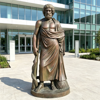Décoration de jardin extérieure, statue en bronze coulé de grand format représentant Asclépios, dieu grec de la médecine et des médecins