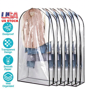 Paquete de 5 Fundas Transparentes para Ropa (Tamaños S/L), Fundas Protectoras Impermeables y a Prueba de Polvo para Trajes, Sudaderas y Otras Prendas - Product Image 1