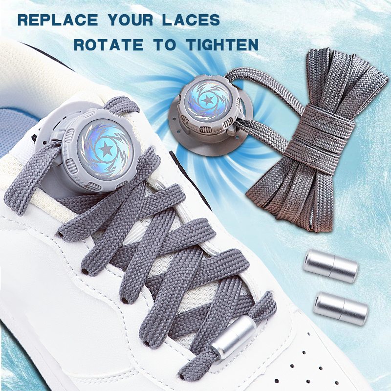 Automatic Rotating Sports Shoelaces and Buckles Swivel Buckle Tieless Laces Lazy No Tie Shoe Laces