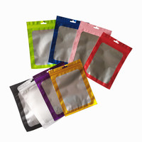 Emballage alimentaire personnalisable noir mat, pour bonbons et noix, 50 unités, sac en plastique Mylar avec fermeture éclair plate