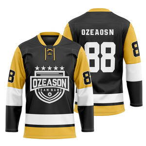 Kişiselleştirilmiş özel logo süblimasyon baskı boş buz hokeyi Jersey toptan takım erkekler yüksek kaliteli hokey uygulama forması - Product Image 6