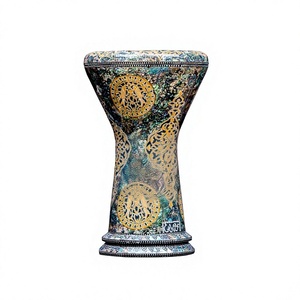 Auténtica Darbuka Gawharet El Fan Amarilla con Mandala Sombaty, 23 cm, de Aluminio, Hecha a Mano para Tambor Doumbek - Product Image 1