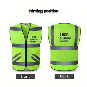 <span class=keywords><strong>Gilet</strong></span> de sécurité réfléchissant à <span class=keywords><strong>haute</strong></span> <span class=keywords><strong>visibilité</strong></span> à double poche <span class=keywords><strong>personnalisable</strong></span> pour le cyclisme, les activités de plein air et les rassemblements - Product Image 2