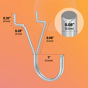 pegboard <b>J</b> <b>Hook</b> 80PC Black Vietnam Origin OEM ODM <b>Hooks</b> & Rails Pegboard Mounted Iron Industrial Style - Product Image 4