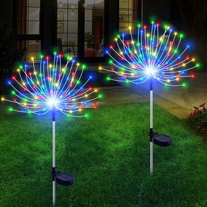 Luces de jardín solares LED RGB guirnaldas de hadas de fuegos artificiales para festivales al aire libre y fiestas de cumpleaños pasillos iluminados de aluminio - Product Image 1