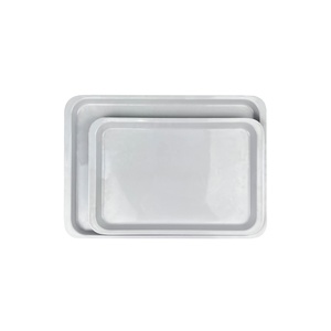 Hình Chữ Nhật <span class=keywords><strong>Melamine</strong></span> Dinner Phục Vụ Khay Trắng Toàn Bộ Nhựa Bữa Sáng Hiển Thị Khay - Product Image 1