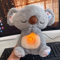 Nouveau 2026 Koala en peluche respirant et lumineux, avec son de ronflement, jouet de compagnie mignon pour bébé, jouet de sommeil, Koala en peluche qui bouge