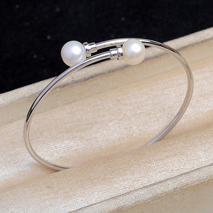Accessoires DIY en argent S925, petit support de bracelet à double perle, 9-10 mm, élastique, accessoire de bague de main, chevillères tendance 5991 - Product Image 1